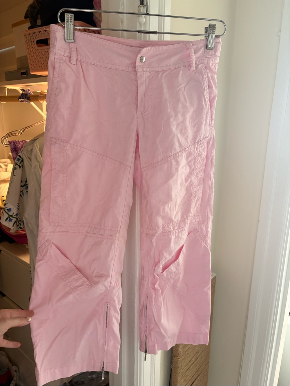 Banana Republic Pale Pink Cropped Cargo Pants
